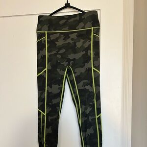 ALL ACCESS Camo Leggings with Neon Highlights